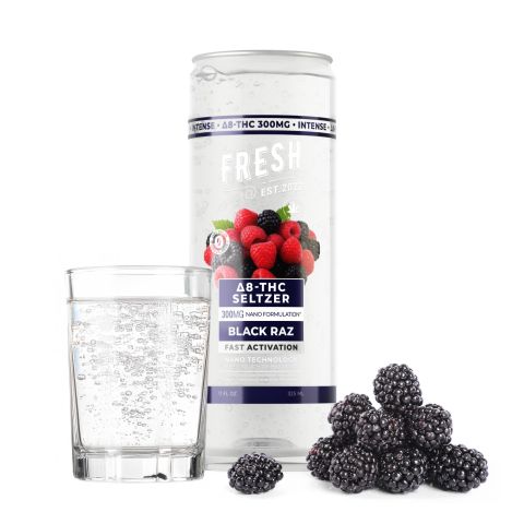 300mg Black Raz THC Seltzer - D8 Nano - Fresh - Thumbnail 2