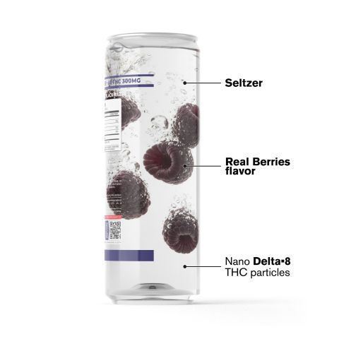 300mg Black Raz THC Seltzer - D8 Nano - Fresh - Thumbnail 3