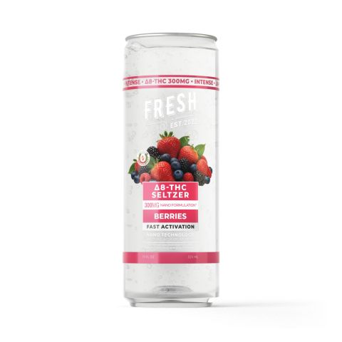 300mg Berries THC Seltzer - D8 Nano - Fresh - Thumbnail 1