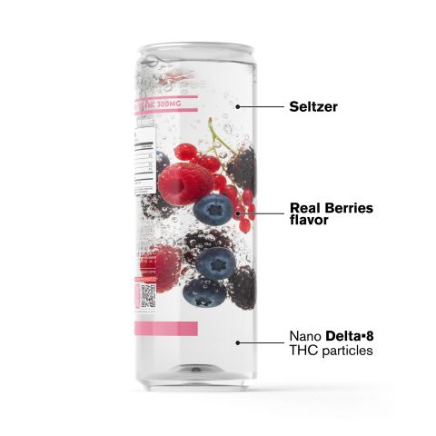 300mg Berries THC Seltzer - D8 Nano - Fresh - Thumbnail 3