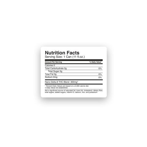 300mg Raspberry THC Seltzer - D8 Nano - Fresh - Thumbnail 8