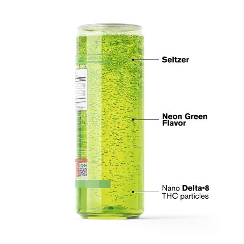 300mg Neon Green THC Seltzer - D8 Nano - Fresh - Thumbnail 3