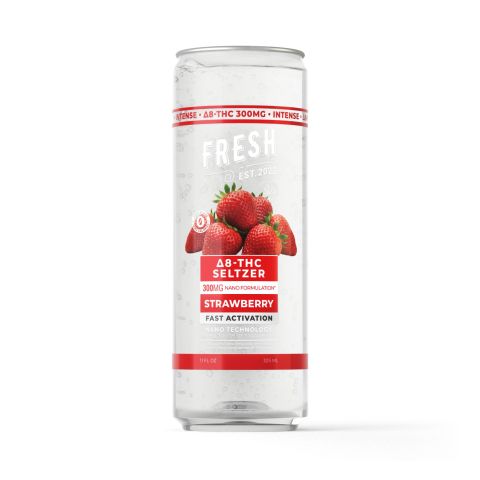 300mg Strawberry THC Seltzer - D8 Nano - Fresh - Thumbnail 1