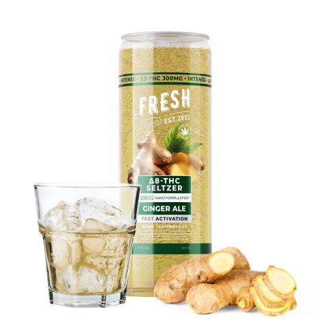 300mg Ginger Ale THC Seltzer - D8 Nano - Fresh - Thumbnail 2