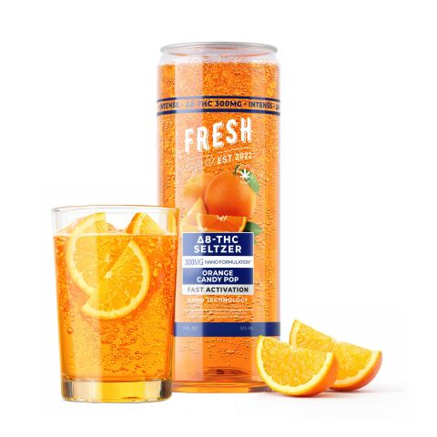 300mg Orange Candy Pop THC Seltzer - D8 Nano - Fresh - Thumbnail 2