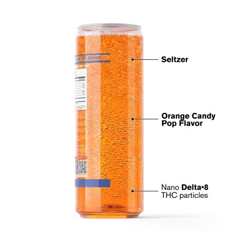 300mg Orange Candy Pop THC Seltzer - D8 Nano - Fresh - Thumbnail 3
