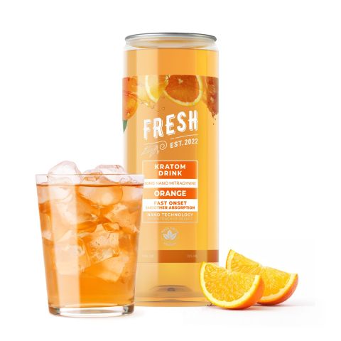 50mg Mitragynine, Nano, Kratom Electrolyte Drink - Orange - Thumbnail 2