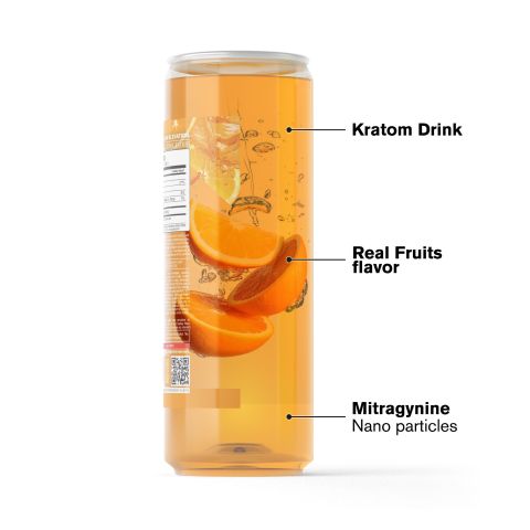 50mg Mitragynine, Nano, Kratom Electrolyte Drink - Orange - Thumbnail 3