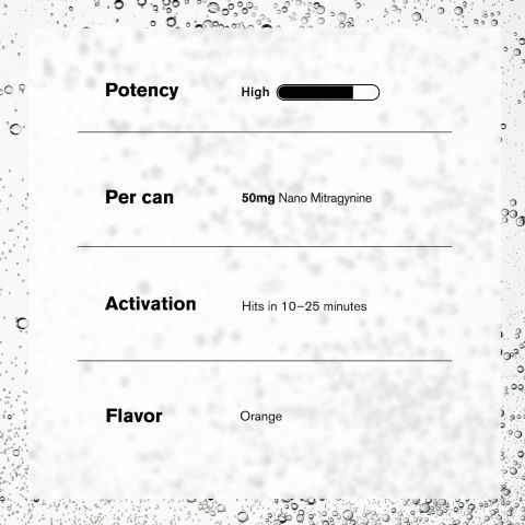 50mg Mitragynine, Nano, Kratom Electrolyte Drink - Orange - Thumbnail 5