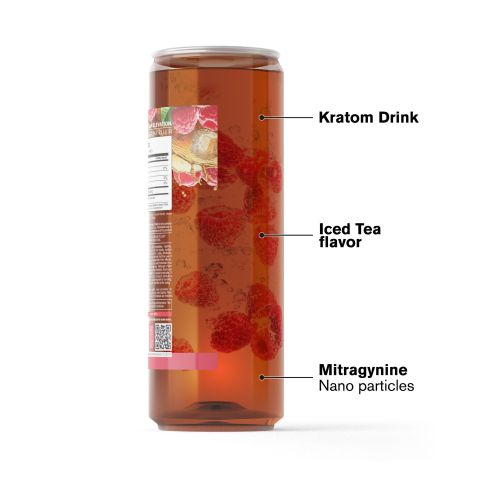 50mg Mitragynine, Nano, Kratom Iced Tea - Raspberry - Fresh - Thumbnail 3