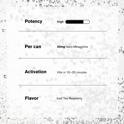 50mg Mitragynine, Nano, Kratom Iced Tea - Raspberry - Fresh - Thumbnail 5