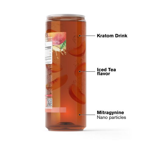 50mg Mitragynine & Kratom Nano Iced Tea - Peach - Fresh - Thumbnail 3